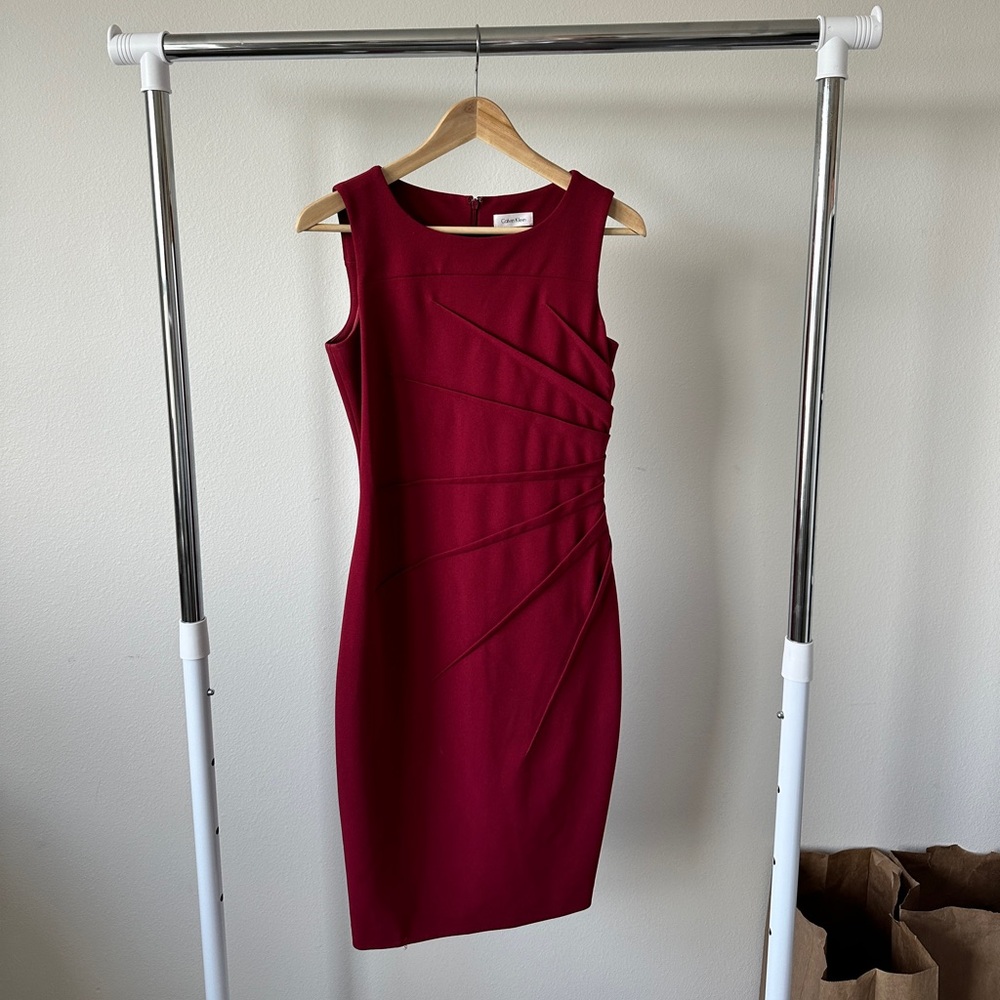 Calvin Klein burgundy / red dress